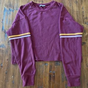 Maroon Charlotte Russe Cropped Crewneck